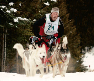 Snow crusted beard, with Ubee and BB leading my team home.