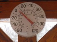 Temperature gauge shows close to 0 F