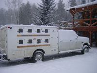 Dogtruck blanketed in snow